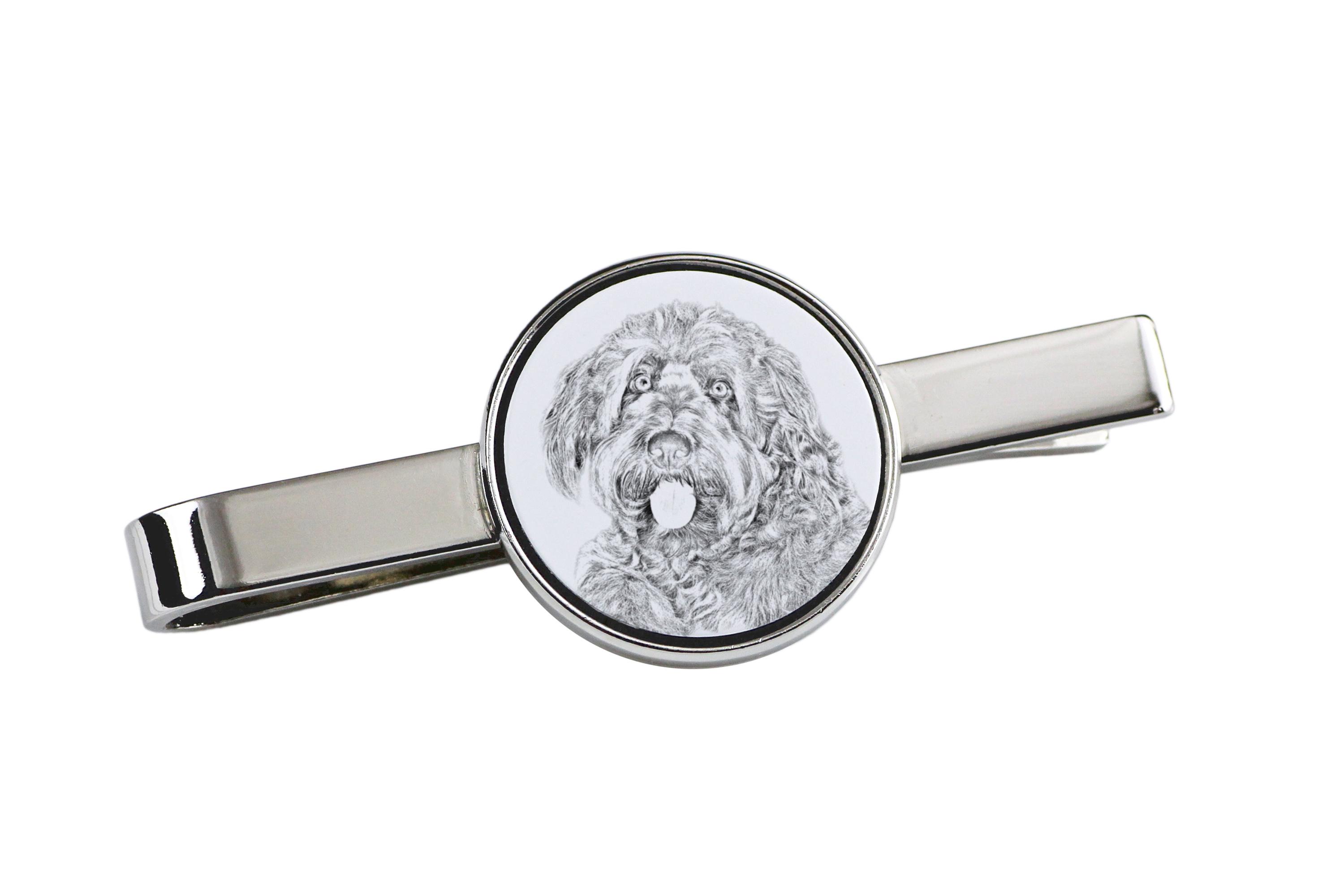 

Otterhound - tie clip with a dog, personalized tie clip, a unique gift for a man from the Art-Dog brand срібний
