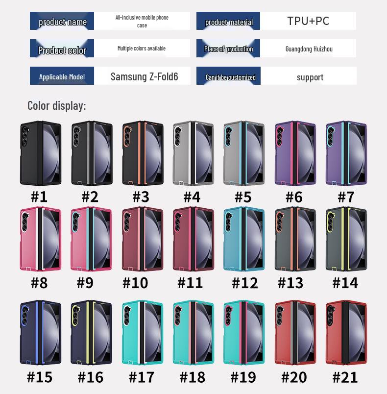 Samsung Z-Fold 6 Full Coverage Tri-Fold Phone Case with Anti-Fall Protection