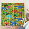 Christmas Decoration Cartoon World Dinosaur Forest Pattern Printed Curtains Home Room Curtain Polyester
