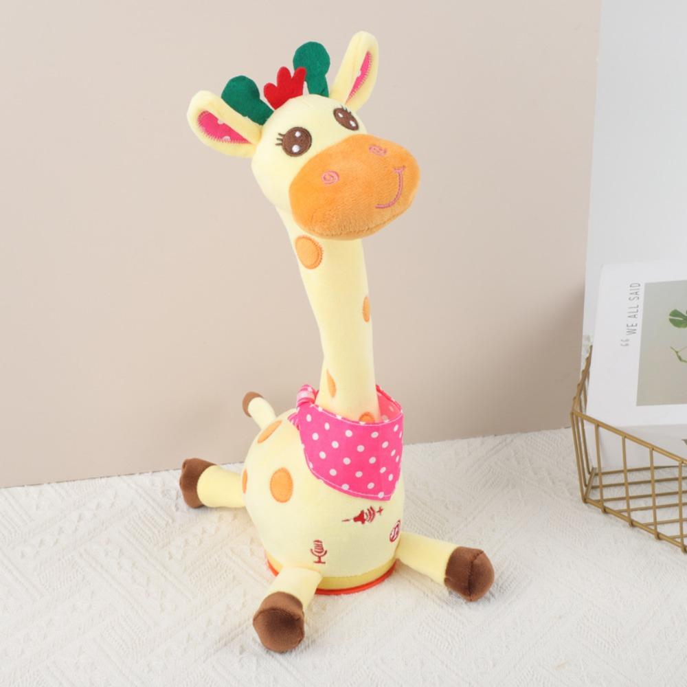 A musical toy giraffe that can sing, dance, and repeat what you say. жёлтый
