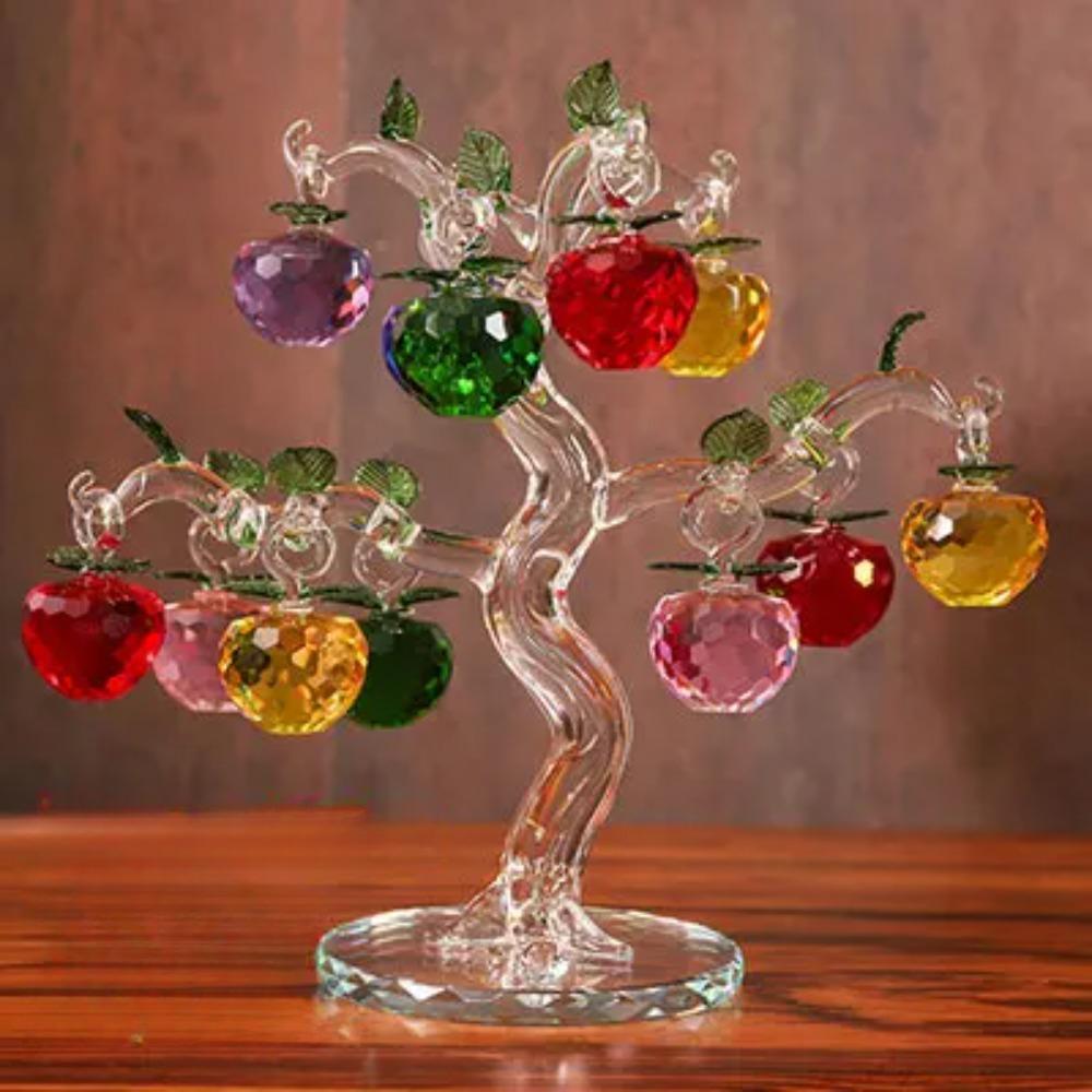 

Хрустальная стеклянная яблоня с 6/10/12/16/18/36 шт. яблоками фэншуй ремесло домашний декор фигурки рождественские подарки сувениры декор