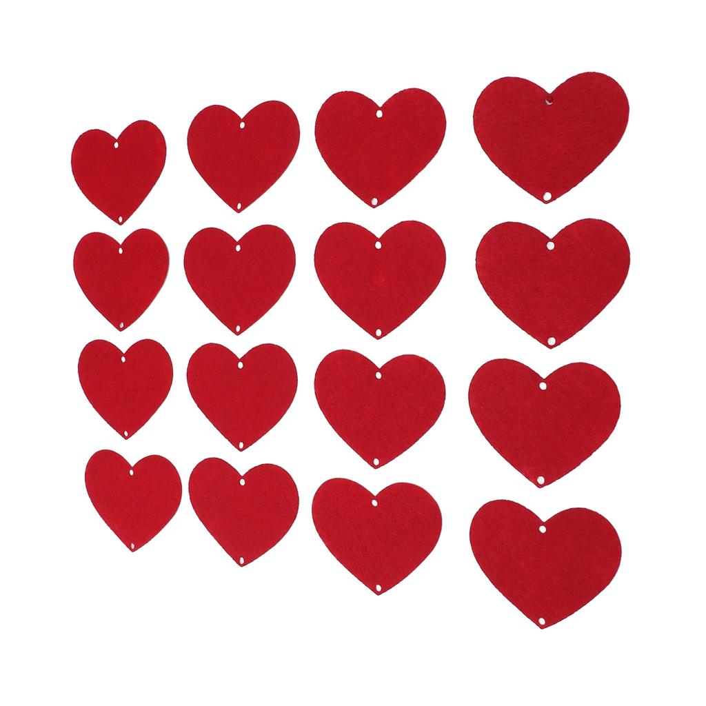 6er Pack Filzherzen 96 Stück Großpackung Rote Girlande Vorgefädelte Banner Valentinstag Dekoration