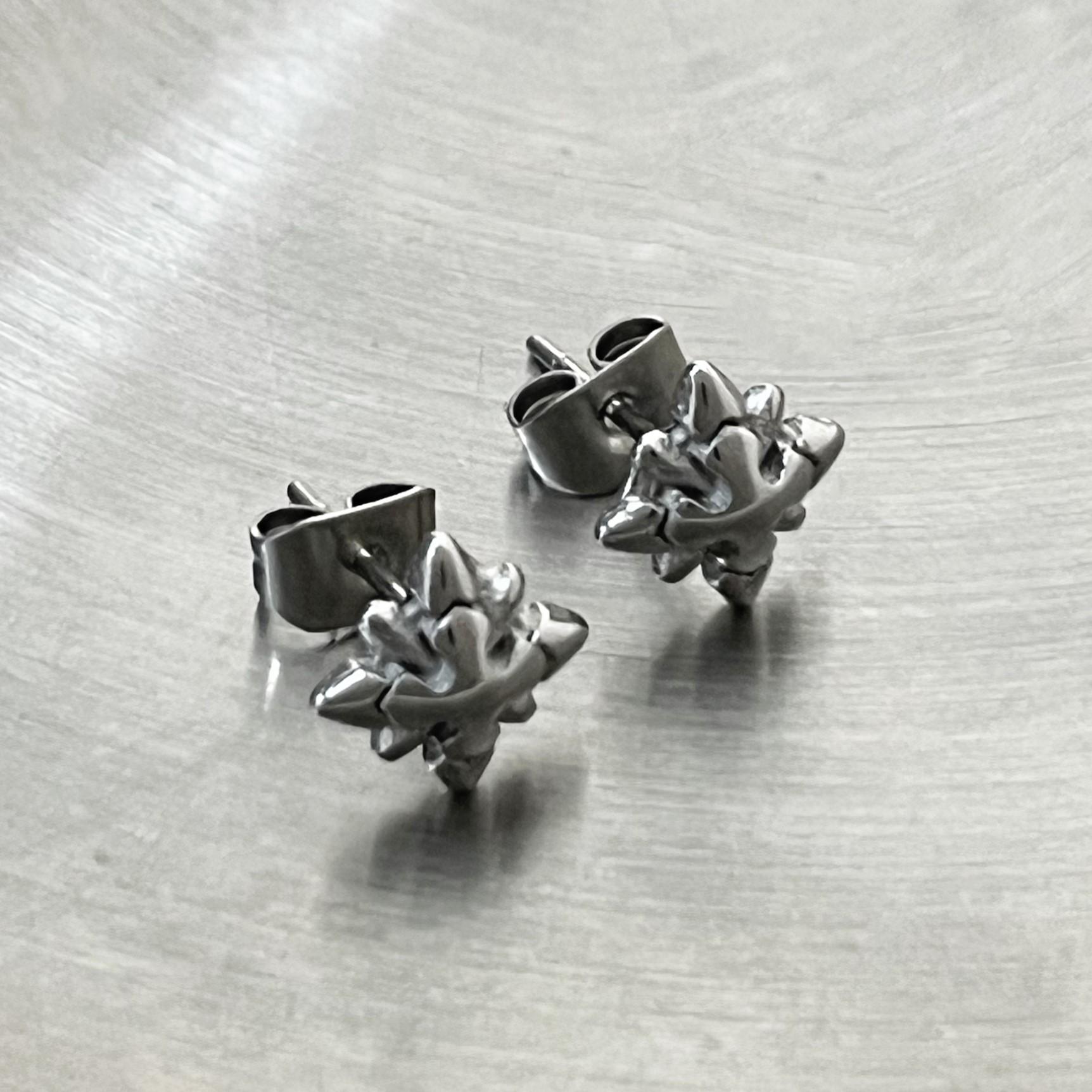 VAF NEW 8MM Diamond Star Stud Earrings Stainless Steel Diamant Stern Ohrstecker Edelstahl Orecchini Bottone Acciaio Inossidabile 8MM*8MM серебряный