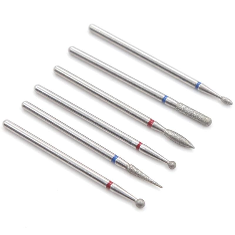 30PCS diamantová fréza na nehty Rotační fréza na otřepy na pilníky na nehty Čistá kutikula vrtáky Přístroje na manikúru Umělecké nástroje