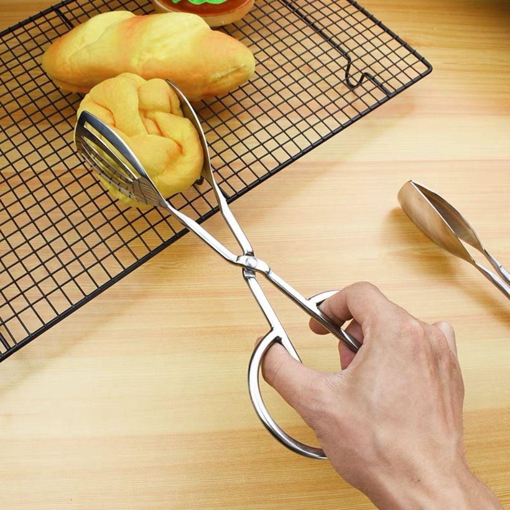 2 PCS Silver Food Tongs Stainless Steel Buffet Tongs Practical Serving Tongs Home Kitchen