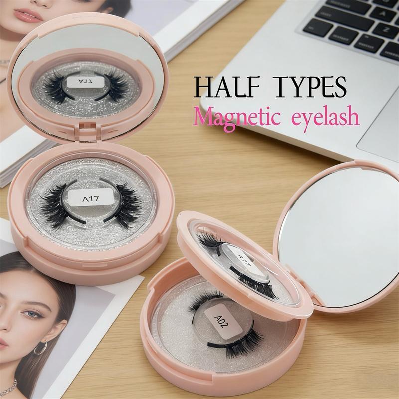 Half Eyelash No Glue No Eyeliner Corner Eyelash Synthetic Hair Soft Magnets Quantum Magnetic Lashes Reusable Cruelty-Free Curler
