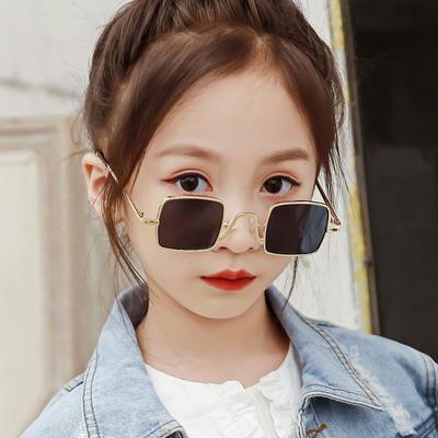 Children'S Glasses Retro Metal Square Children'S Sunglasses Boys And Girls Hip-Hop Hip-Hop Personalized Glasses Baby Sunglasses