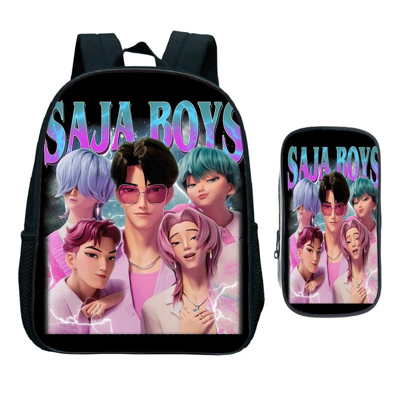 Detský KPop Demon Hunters Predškolský batoh 2-dielna súprava s peračníkom Deti Huntrix Dievča Batoľa Zoey Rumi Mira Saja Chlapci Ruksak