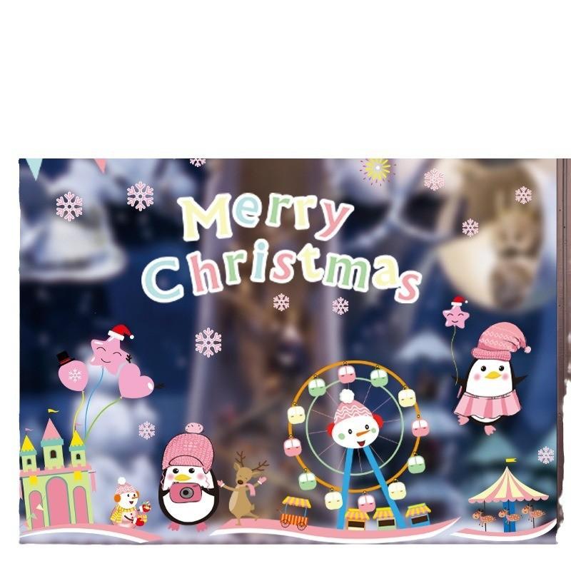 Juldekorationsdekaler med festliga scener för högtidsdekoration