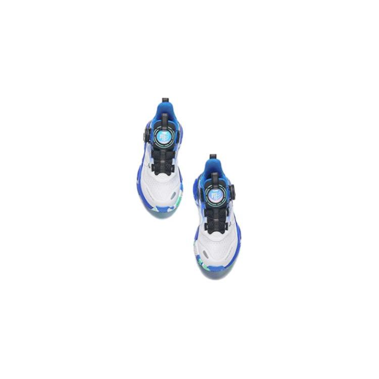 Anta Comfortable Simple Shock Absorbing Wear Resistant Low Top Kids Basketball Shoes Kids Basketball Shoes White Blue Black 312429952-2