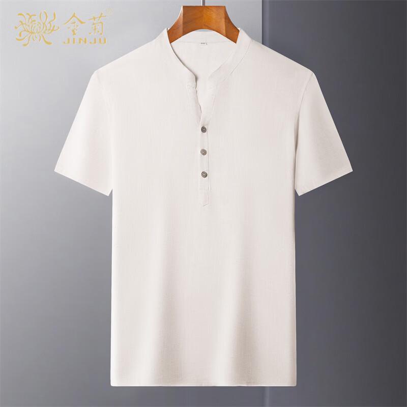 

Мужская футболка с коротким рукавом в стиле Тан, смесовая ткань из рами и хлопка, Jinju 5XL