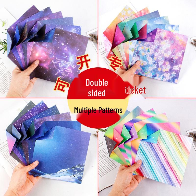 Starry Sky Constellation Origami Paper - Double-Sided Colored Craft Paper for Kids