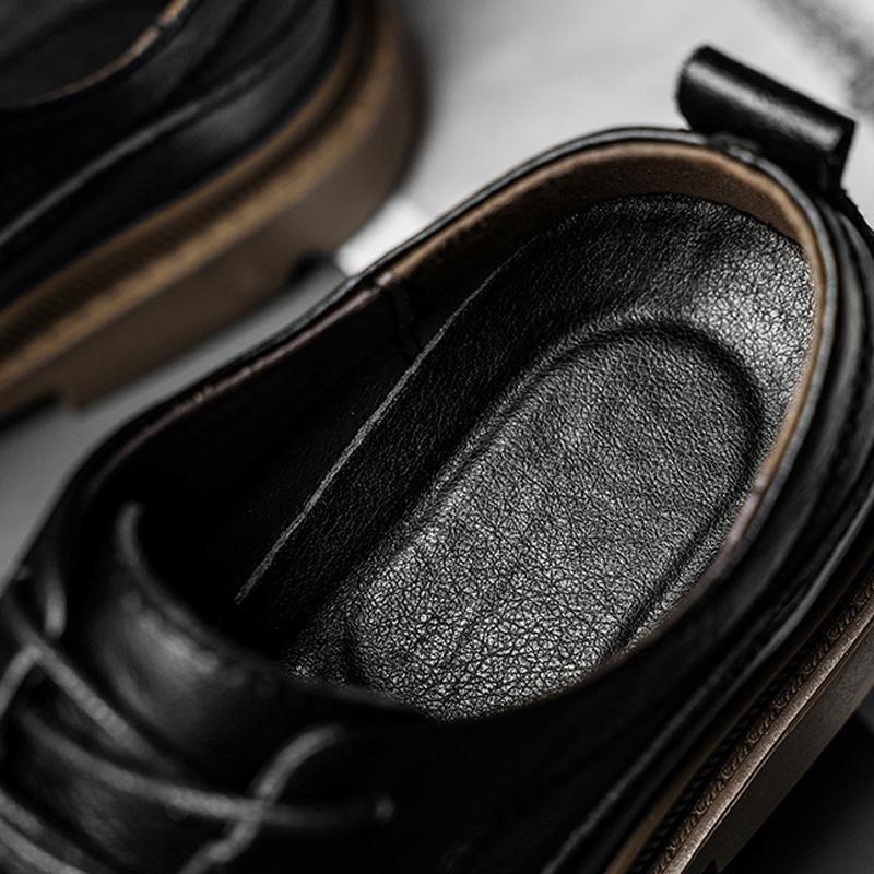 Håndlagde Brogues-stil ekte skinn herresko Komfortable uformelle skinnsko Mokkasiner Man Flats Sko