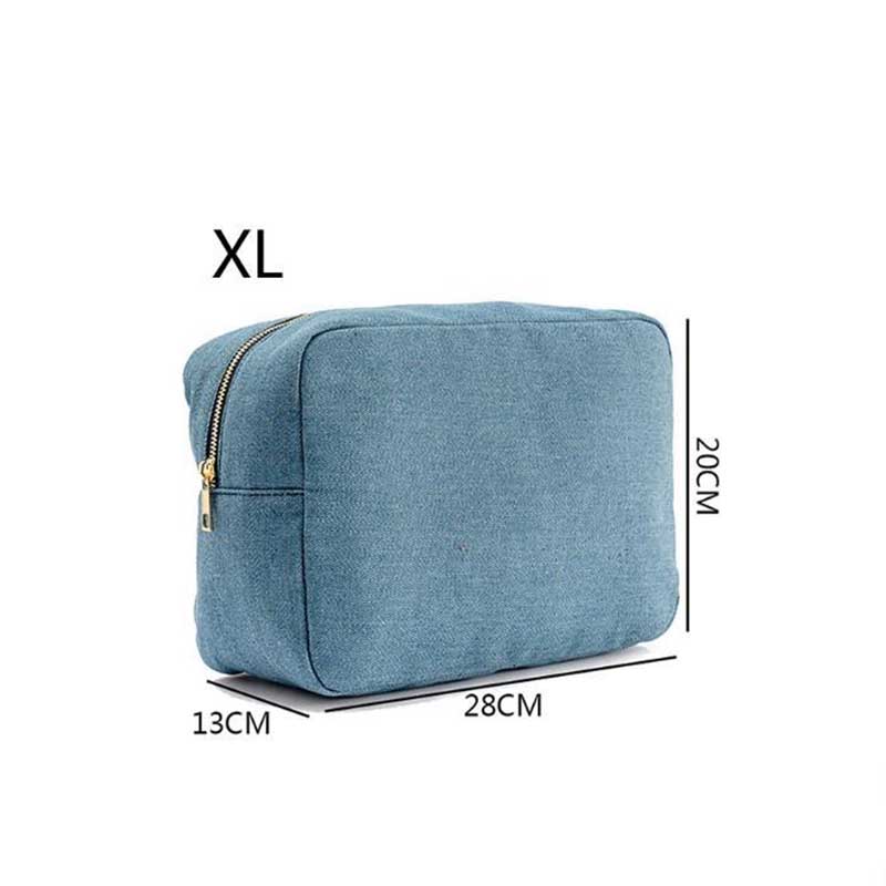 4Size Denim Cosmetic Bag Travel storage Bag Toiletry Pouch Men and Women Storage Beauty Box Outdoor Wash Party Gift Organizer
