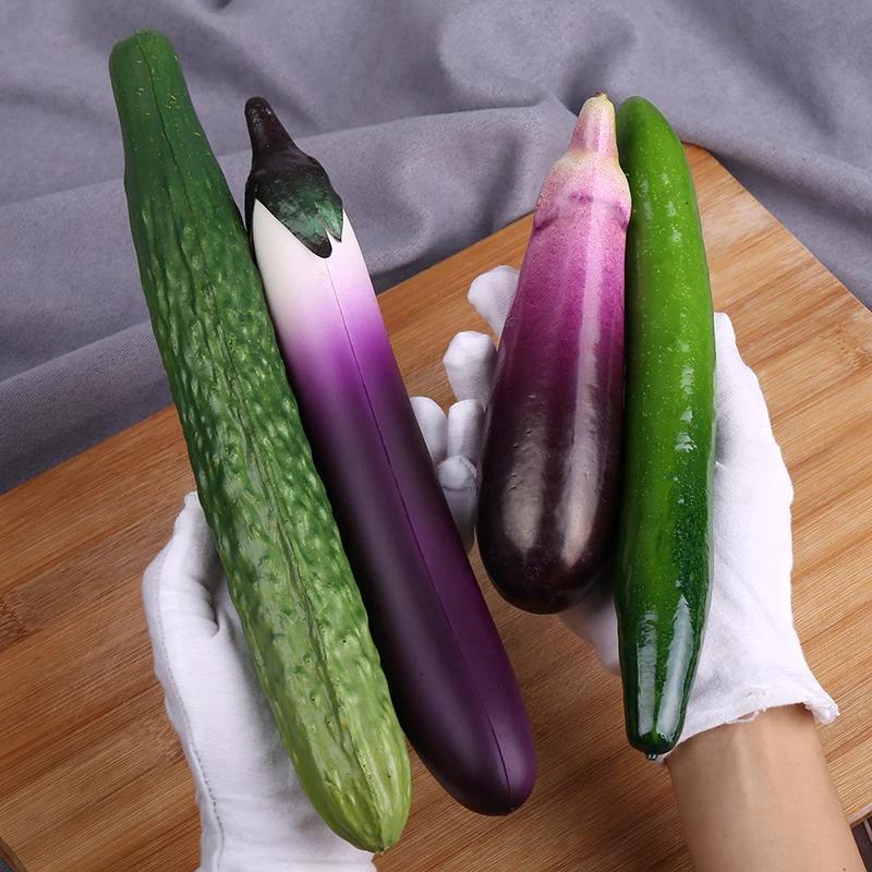Top Quality Simulation  Eggplant Model Cabinet Dining Room Hall Restaurant Store Shop Decoration Artificial Fake Vegetables Prop