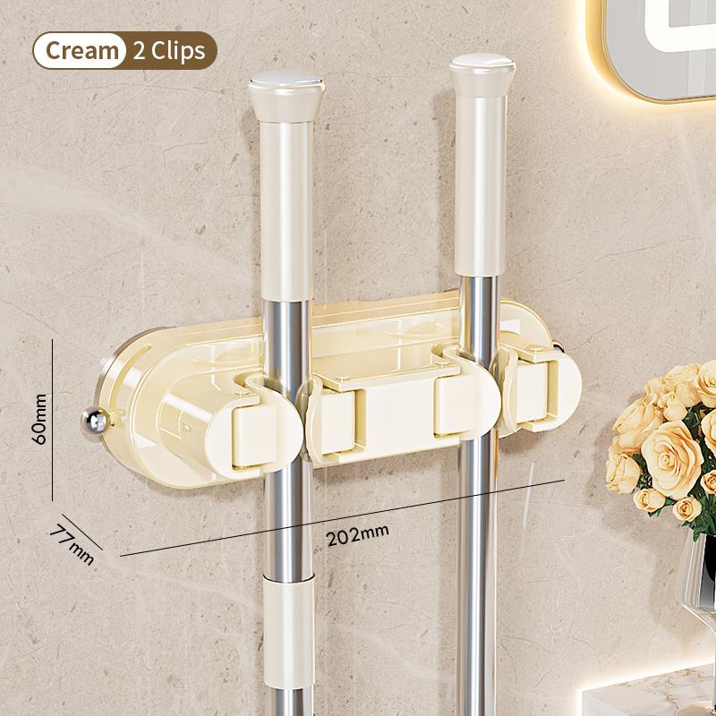 Bathroom Row Non Perforated Mop Holder Suction Cup Wall Mounted Storage Rack Broom Clip Home Storage Supplies