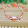 Charm Versatile Lovely Cat Ceramic Woven Bracelet Couple Cute Japan Lucky Kawaii Pendant Rope Chain Jewelry Gift Wholesale
