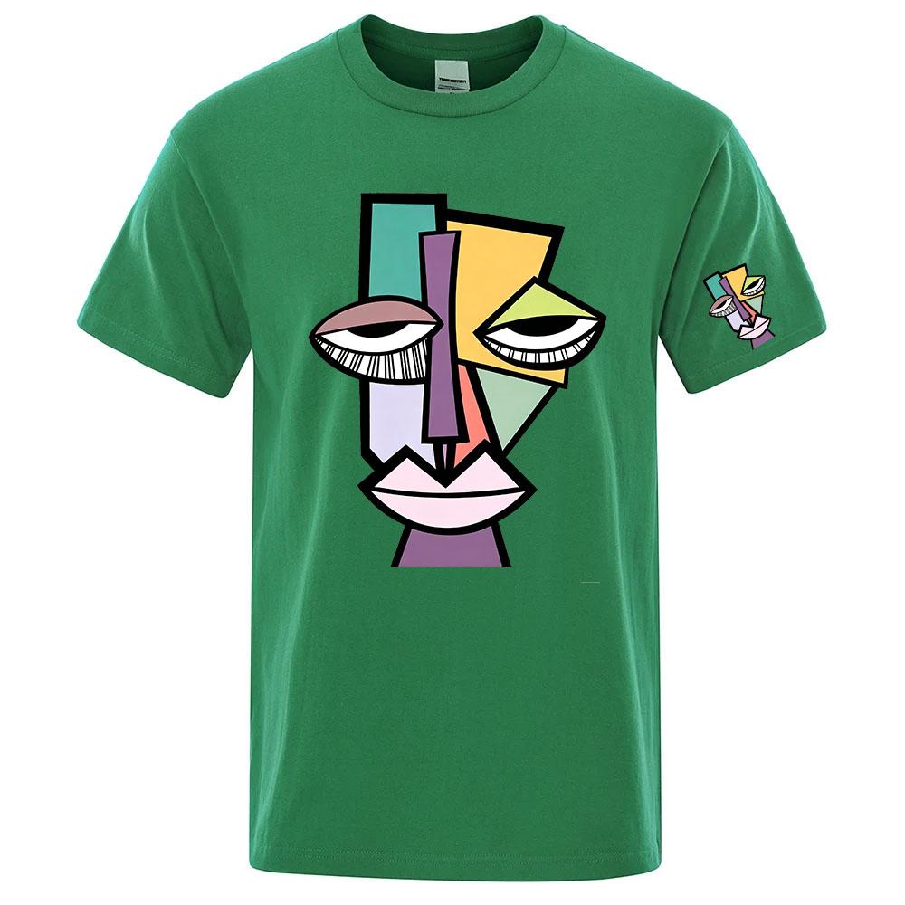 2026 Picasso Style Cubist Graphics Logo Print Unisexs Silk Ice Round Collar Tshirt Simple Running Fitness Breathable Thin Tshirt