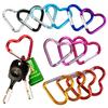 1 Pcs Heart-shaped Aluminum Carabiner Key Chain Clip Outdoor Keyring Hook Water Bottle Hanging Buckle Travel Kit Accessories