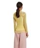 TRUNK PROJECT Semi-Sheer Ribbed-Knit Sweater_Yellow