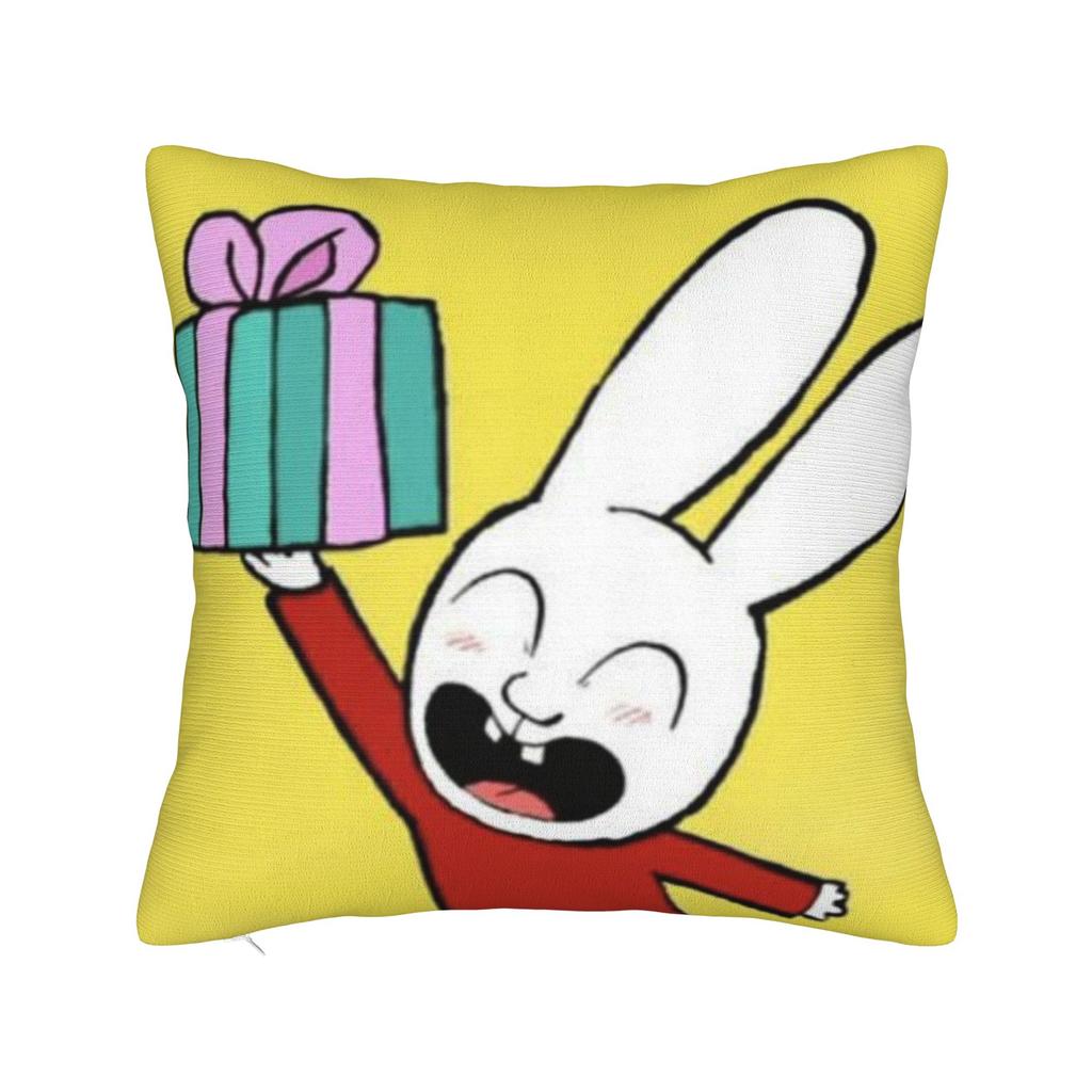 S-Simon Super Rabbit Pillow Cover Cute Funny Pillow Case For Chair Sofa Home Decor Design Pillowcases Birthday Gift