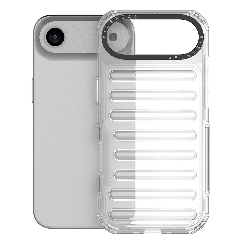 For iPhone 17 Air Case Stripe Design Anti-Slip Detachable TPU+PC Phone Cover