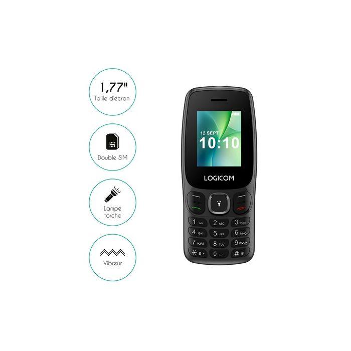 Grunnleggende mobiltelefon Logicom Posh 405 1,77 Dobbel SIM 48 MB Svart