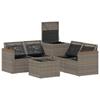 Sofa Set 6 Pieces Gray and Dark Gray Poly Rattan and Steel