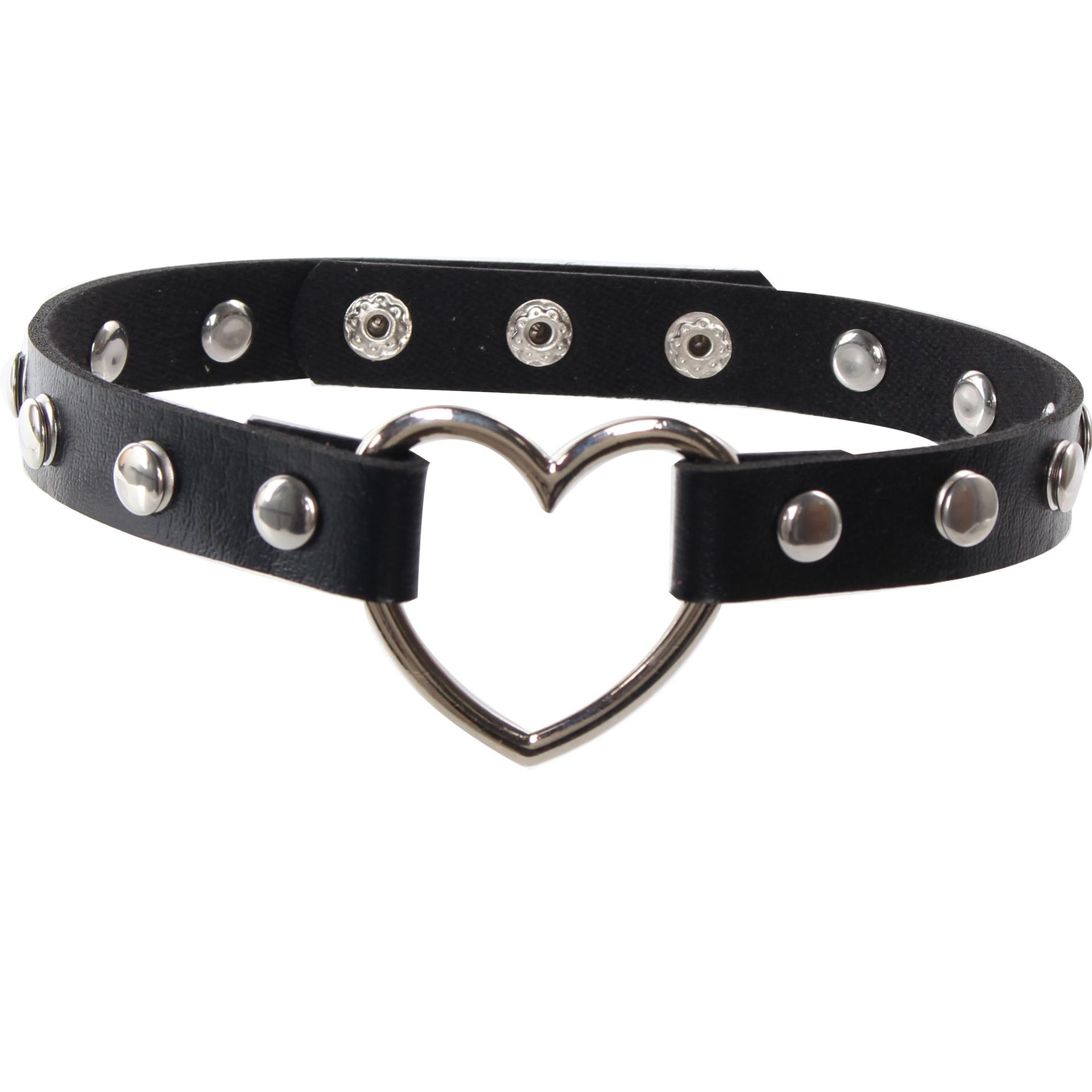 Punk Thorn Cross Rivet Leather Choker - Y2K Millennial Spicy Girl Style