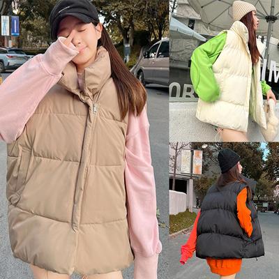 Autumn Winter Women Clothing Cotton Vest Warm Outerwear Cardigan Zipper Waistcoat Fashion Sleeveless Puffer Jacket Vests New