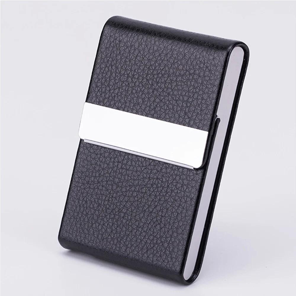 PU Business Card Bag Business Card Case Full Foreskin Vertical Cigarette Case 7 Magnetic Card Holder Dual-use Card Holder