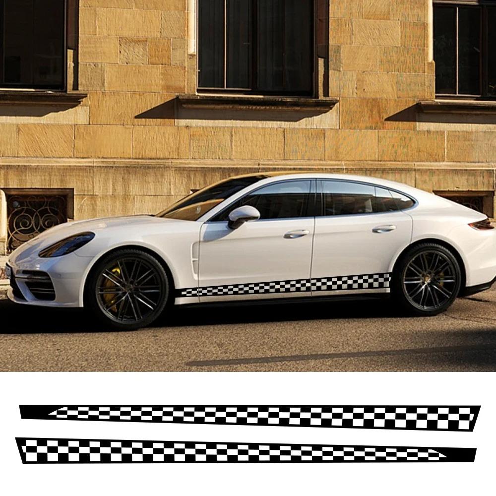 Car Door Side Long Stripes Stickers Racing Sport Styling Vinyl Film Trim Decals PVC Body Decoration Auto SUV Tuning Accessories