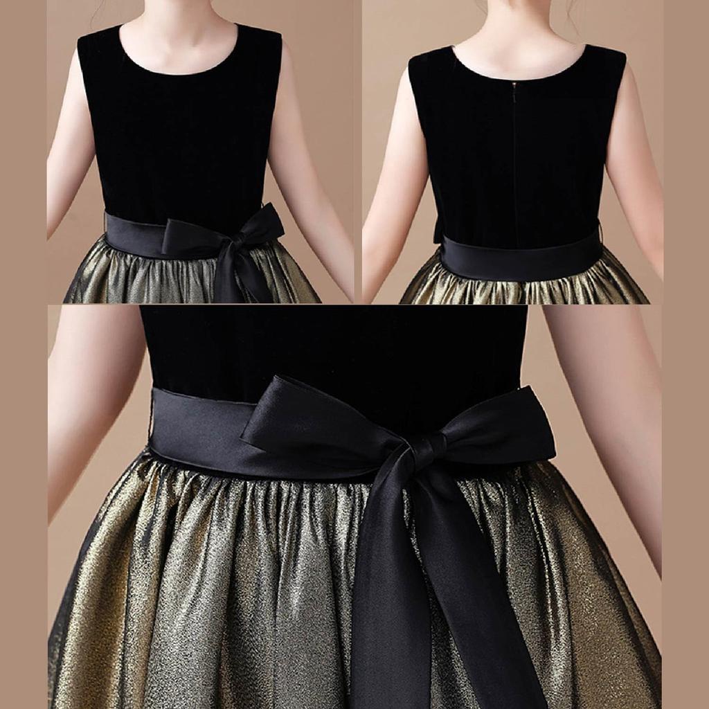 JETSO 4U Piano Recital Sizes Concert Wedding Long Dress with Junior Dress Children's Dress, Dress, 110-170cm, Girls' Dress, Dress, Elegant, Formal,