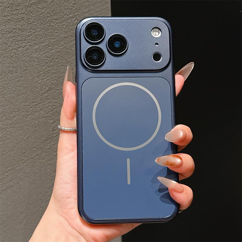 Fashion Magnetic For Magsafe Lens Protection Phone Case For iphone 13 14 15 16 17 Pro Max 17 Shockproof Matte Hard PC Back Cover
