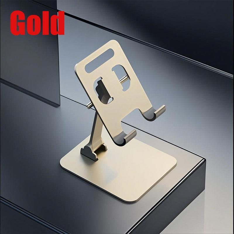 

Складной держатель для мобильного телефона, подставка для планшета, настольное крепление, гибкий регулируемый настольный кронштейн Live Lazy, поддержка всех телефонов золотой