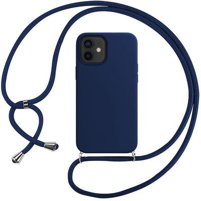 Hülle mit Kordelzug - für iPhone 12 Mini - Marineblau - Weiches Silikon - Stoßfest - für Xiaomi Mixte