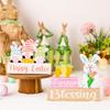 Easter Wooden Ornament Rabbit Gnome Easter Decoration Supplies For Table Desktop Office Home Decor