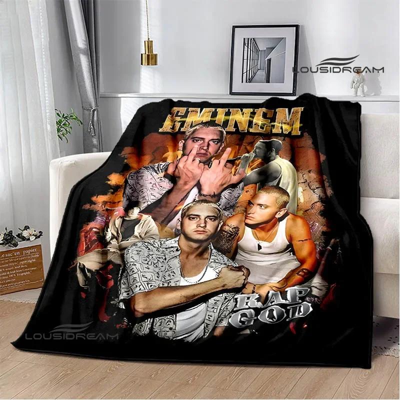 Eminem Hip -hop Singer Printing Blanket Warm Blanket Flannel Blanket Picnic Blanket Blankets for Beds Birthday Gift