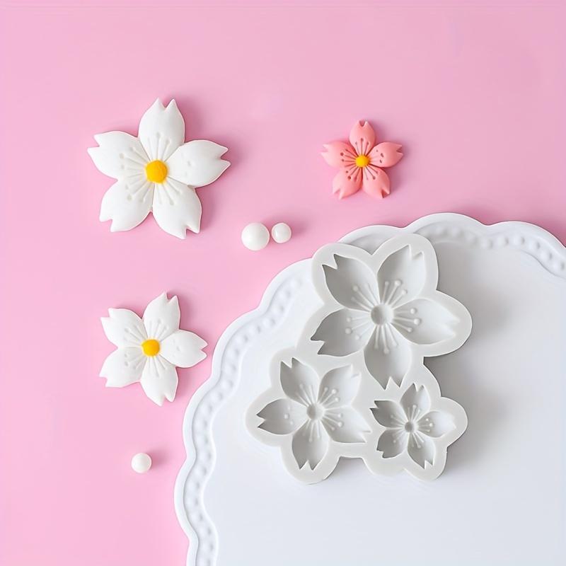 1piece Sakura Flower Shape Silicone Mold, 3D Fondant Mold For DIY Pudding Chocolate Candy