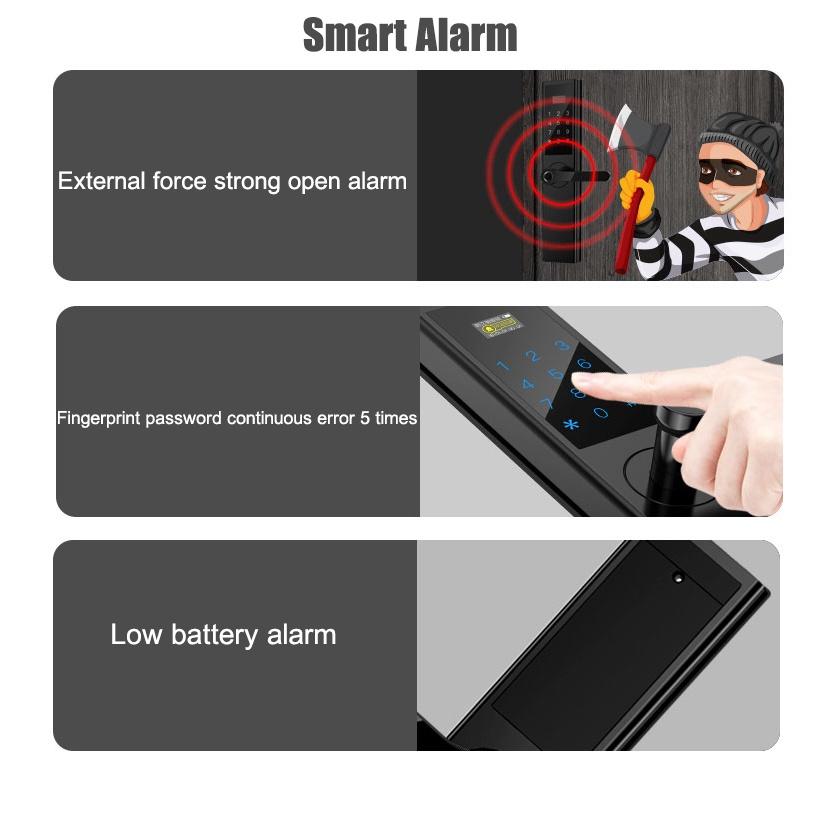 Smart Security Electronic Smart Door Lock APP+Password+Keypad+Card+Fingerprint 5 Ways Door Smart Electronic Lock Hotels