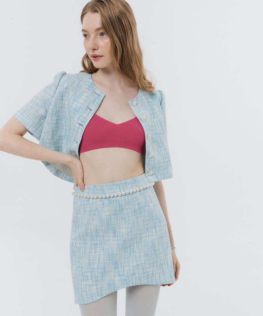 SILN Tweed Mini Skirt (Blue)
