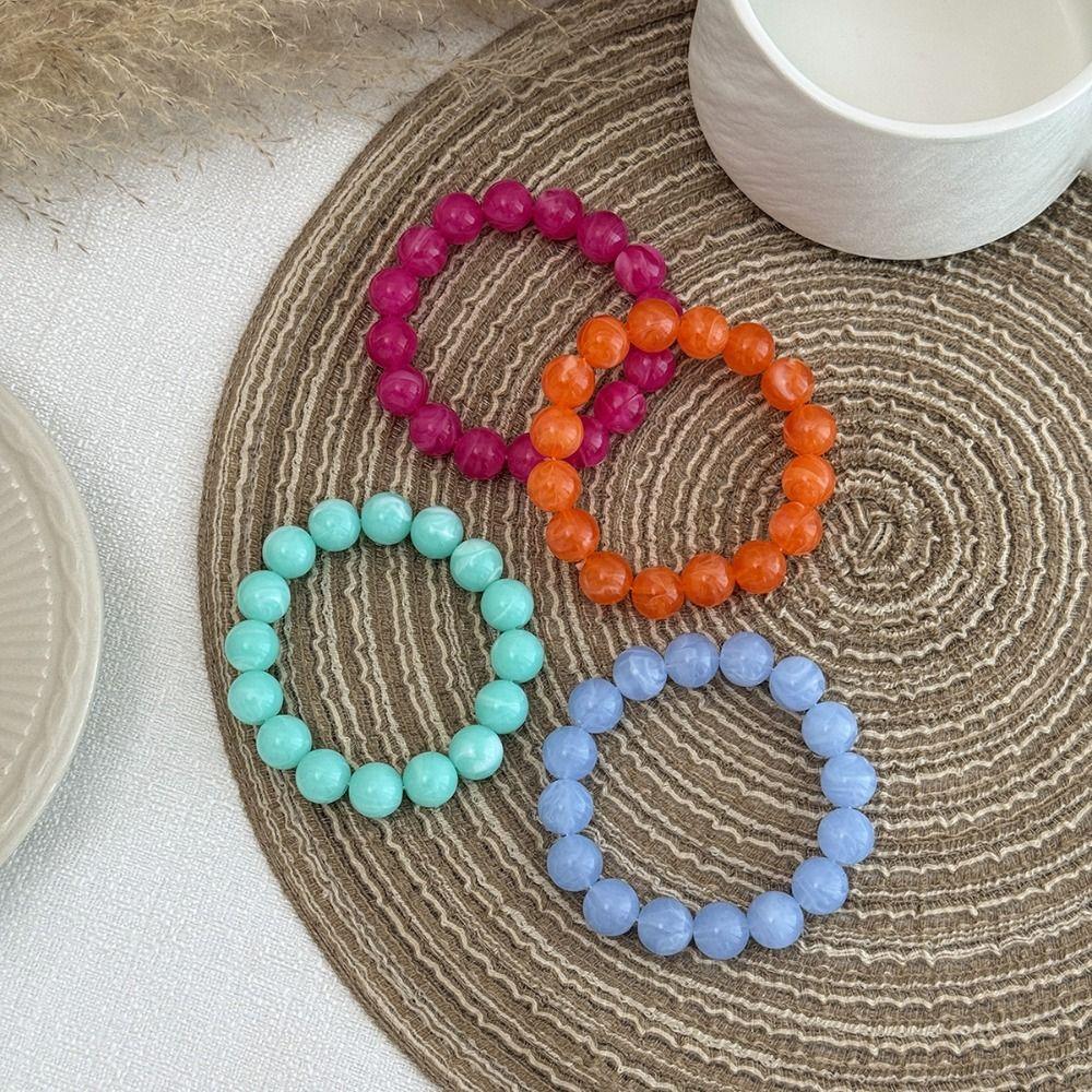 4Pcs Stackable Beads Bracelet Set Multicolor Cuff Bracelet Set New Round Bangles  Women