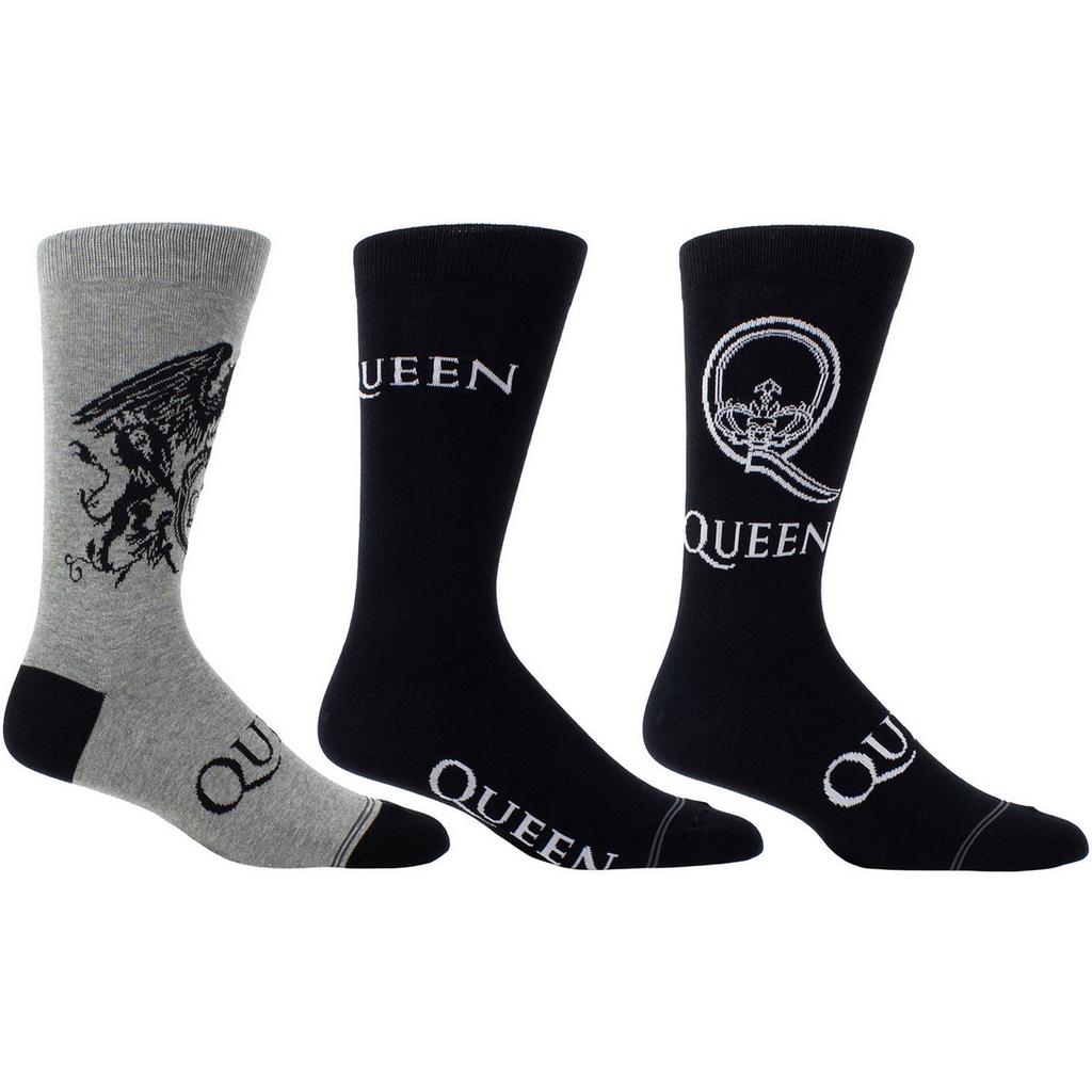 Queen Unisex Adult Logos Crew Socks (Pack of 3)