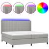 VidaXL Sommier à Lattes de Lit avec Matelas et LED, Lit Rembourré avec Tête de Lit, Lit Double, Lit Adulte de Chambre, 3138501
