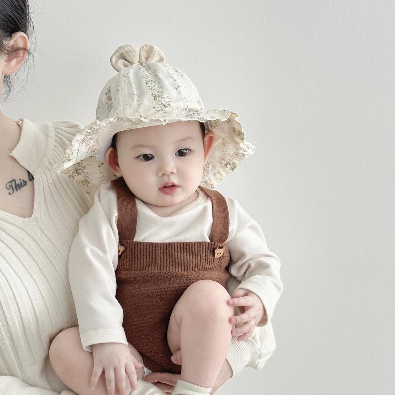 Baby Hat Spring and Autumn New Baby Flowers Fisherman Hat Baby Girl Super Cute Baby Hat Children Outdoor