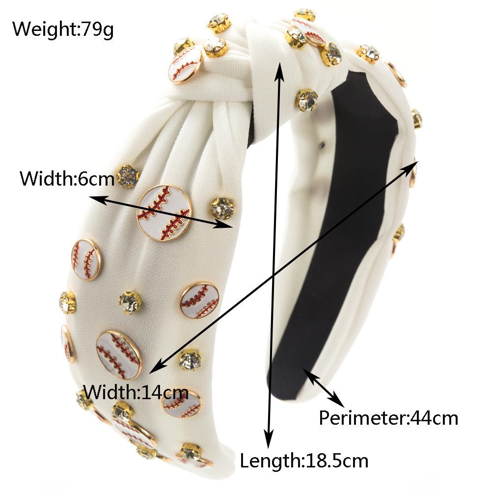Fashion New Sports Style Softball Baseball Accessories Headband Trend Diamond Wide-Brim Hair Accessories
