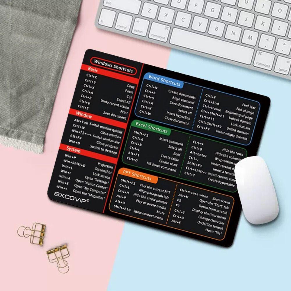 Rubber Desk Mat Waterproof Excel Shortcuts Mousepad New Quick Key Mousepad  Software PowerPoint