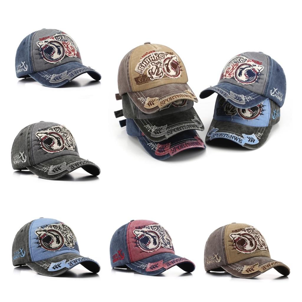 Embroidered Vintage Baseball Cowboy Cap Sun Protection Hat Fishing Running Gift