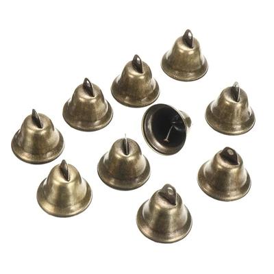 Cloches de décoration de noël en laiton 38mm, 4 pièces/10 pièces, pendentifs pour animaux de compagnie suspendus pour fête de Festival, fabrication de carillons éoliens, décorations