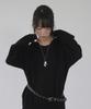 Mosyupamosyu See-Through Hooded Knit [Black]